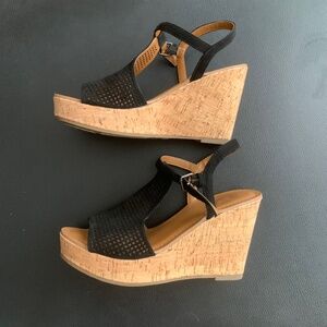 **SOLD** LIKE NEW Franco Sarto Wedge Sandals. Worn twice, size 7